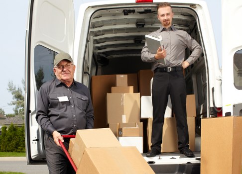 Packing boxes and moving supplies in Greenwich home setting