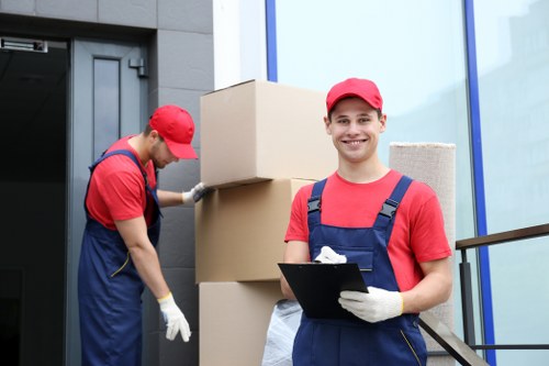 Removal team preparing items for a customer booking