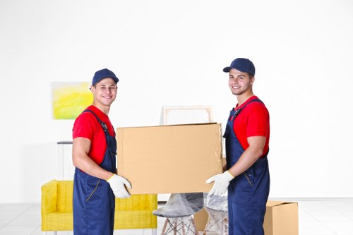 Office furniture and equipment prepared for a Greenwich commercial move