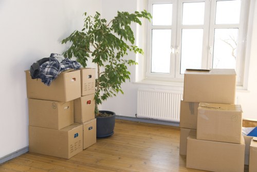 Removal team preparing moving equipment and safety checks before a job