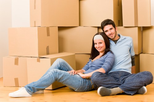 Packing and loading furniture into a removal vehicle