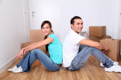 Professional moving truck loading in Greenwich