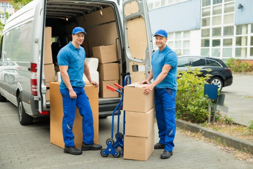 Local moving team handling apartment access and parking in Greenwich