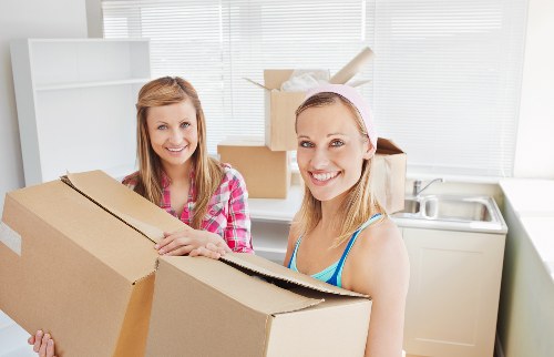 Packing supplies and labeled boxes prepared for house removals in Greenwich